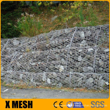 ASTM A975 standard 2 X 1 X 0.30 Double Twisted Wire Mesh reno mattresses for interlocking block retaining walls